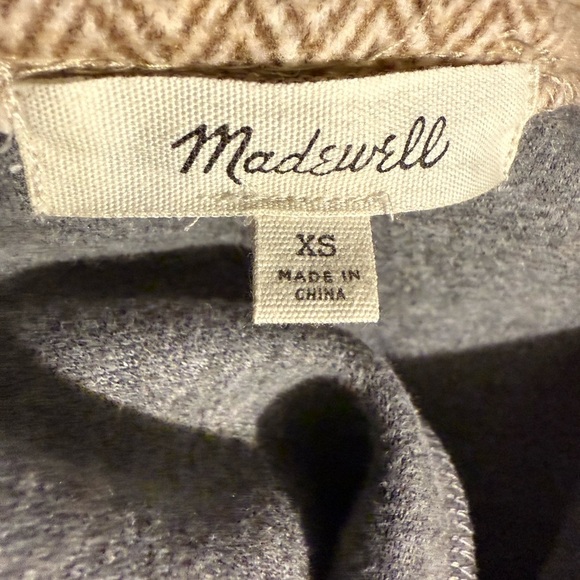 MADEWELL STANZA HERRINGBONE COAT CAMEL WOOL BLEND SIZE XS - Picture 10 of 13